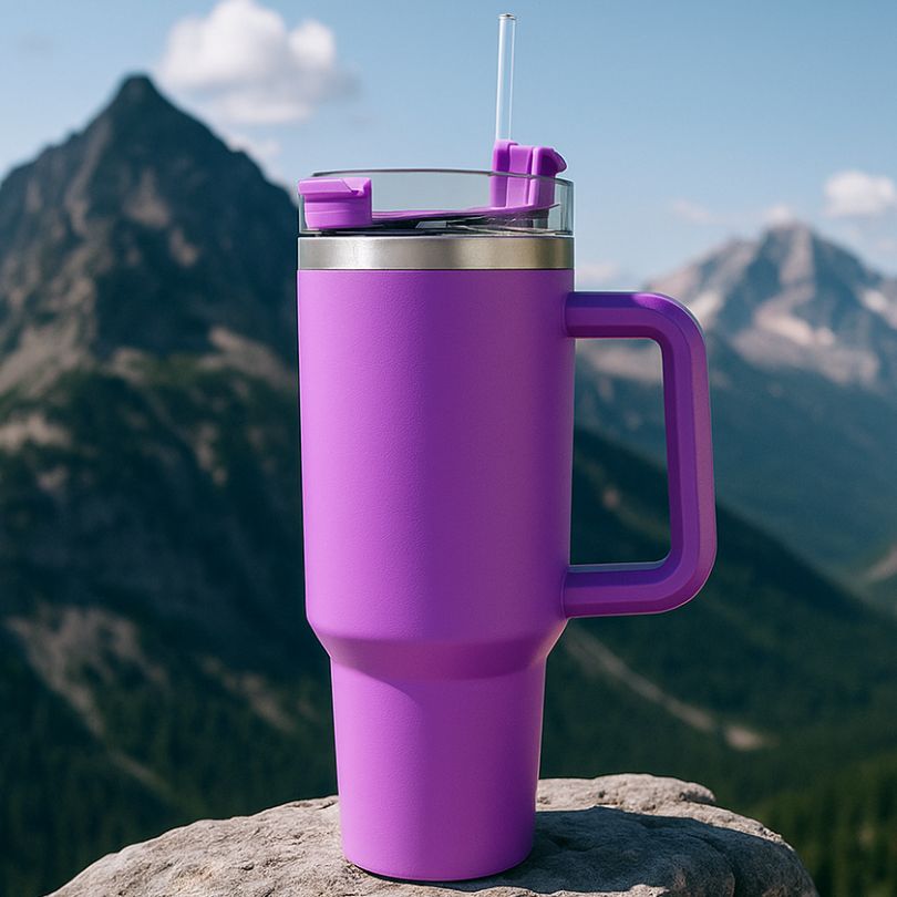 gourde isotherme 1200 ml violet en extérieur