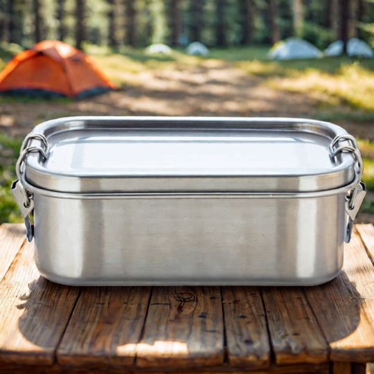 lunch-box-en-metal-pour-camping-sur-une-table