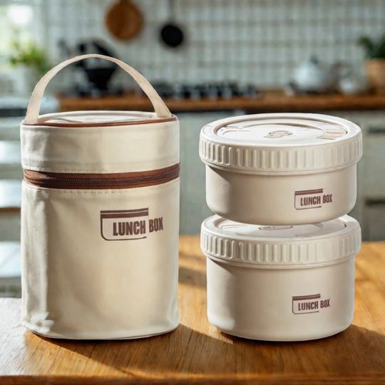 sac de rangement avec deux lunch box isotherme pour mettre les repas a l'intérieur