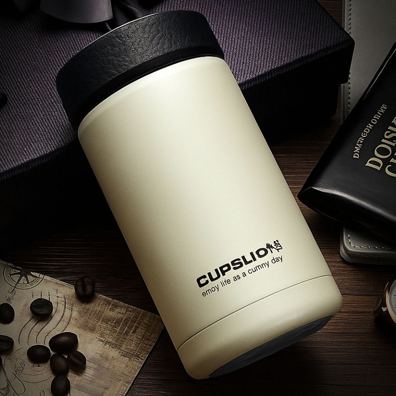 thermos mug cup beige