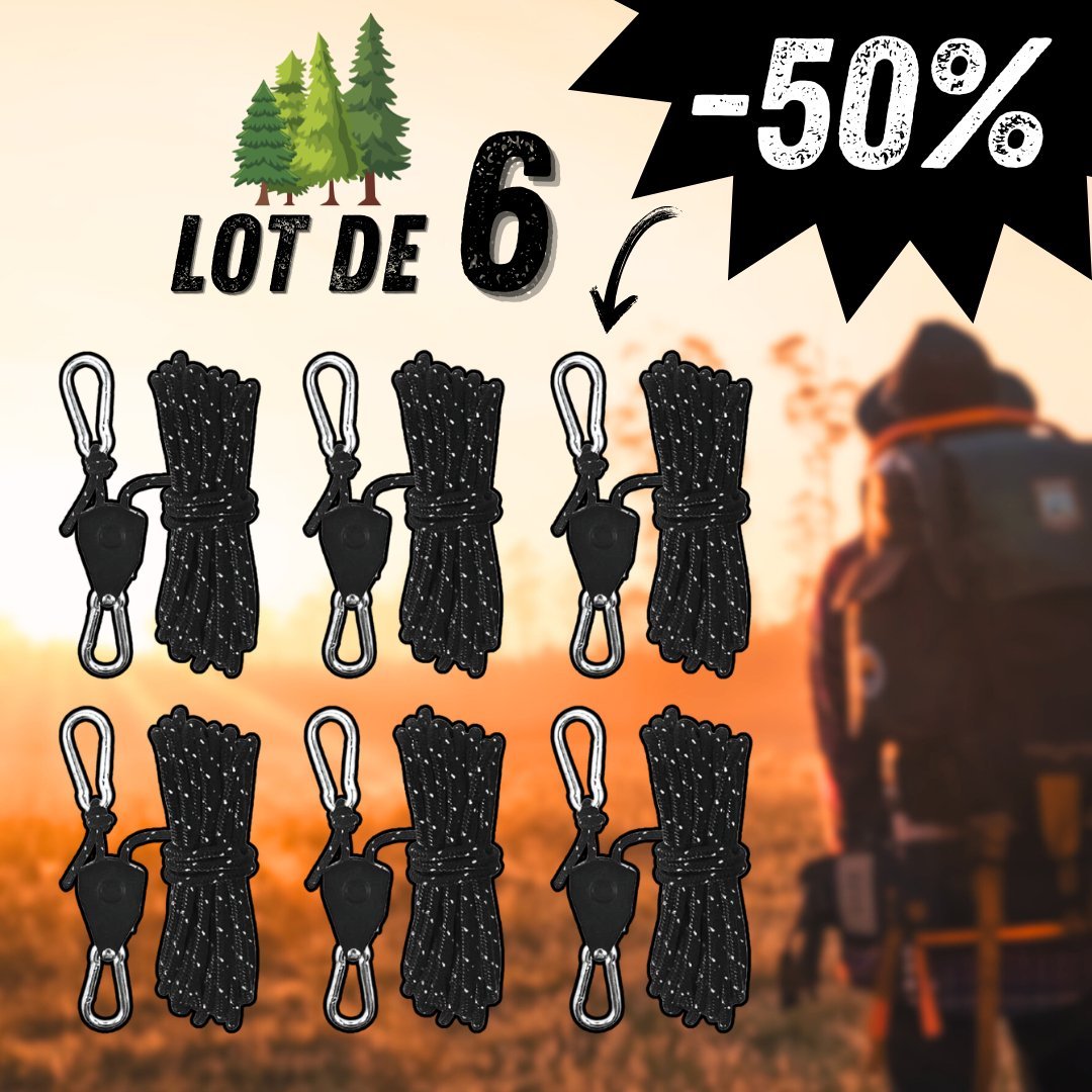 Corde à poulie réglable | FlexiRope™ - CampnGround