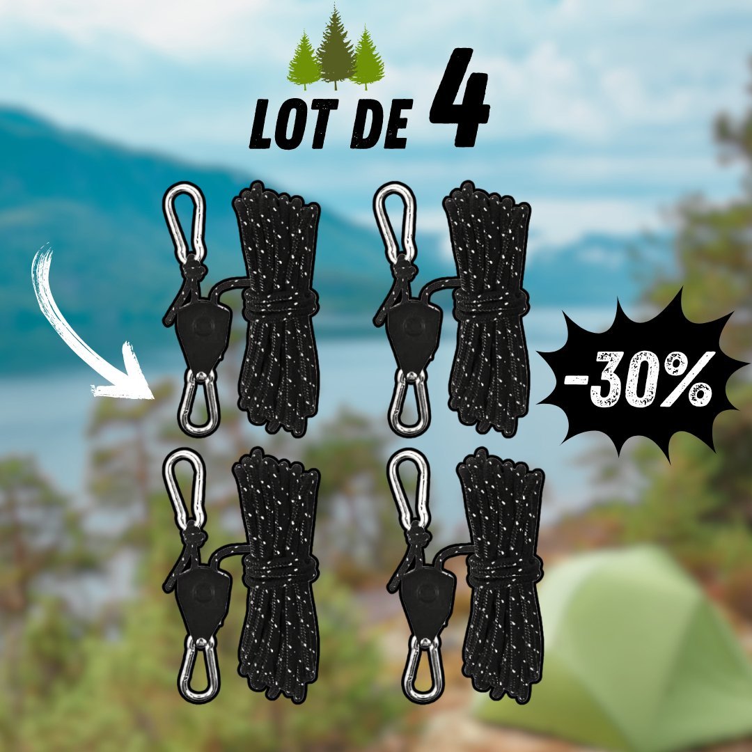 Corde à poulie réglable | FlexiRope™ - CampnGround