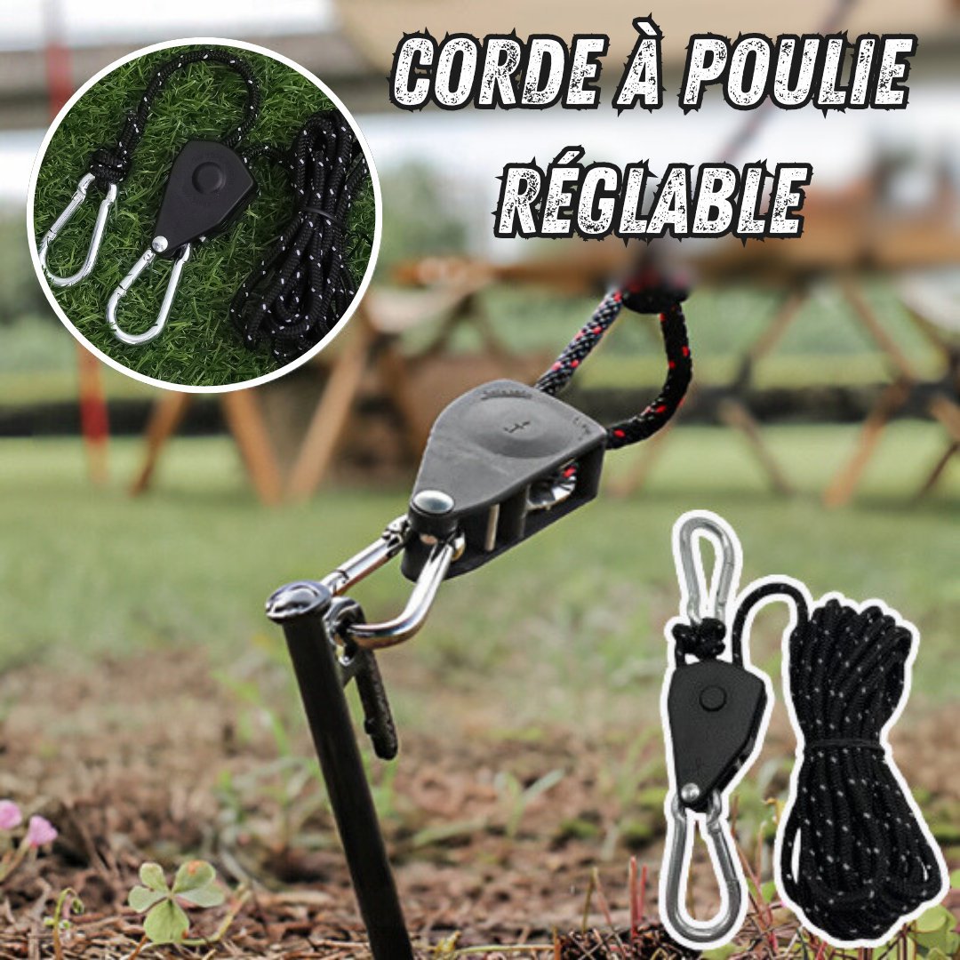 Corde à poulie réglable | FlexiRope™ - CampnGround