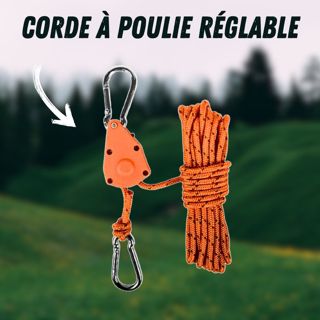 Corde à poulie réglable | FlexiRope™ - CampnGround