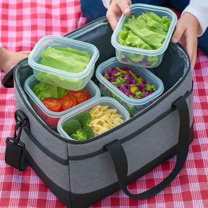 plusieurs lunch boxes dans une glacière souple grise