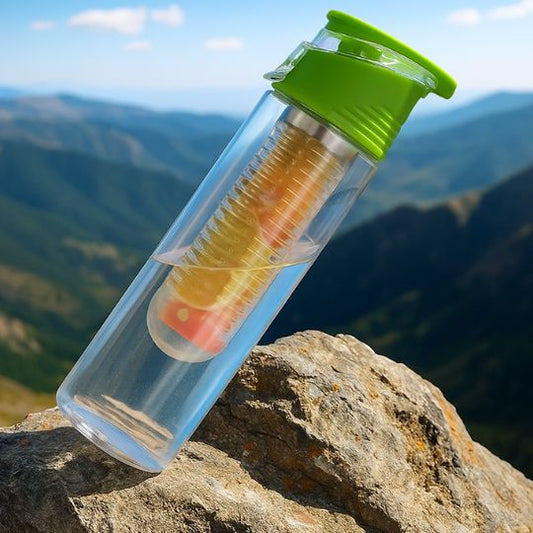 gourde en plastique avec infuseur intégré pour jus fraicheur