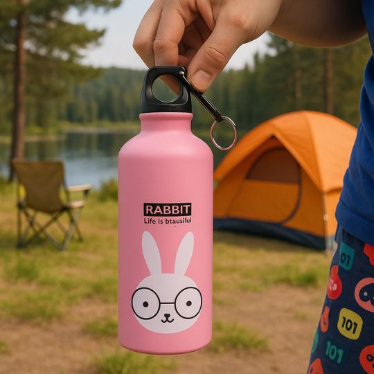 enfant qui tient une gourde enfant inox dans sa main