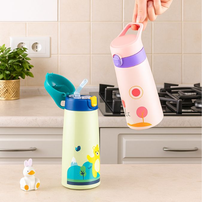 gourde enfant isotherme mignonne en cuisine