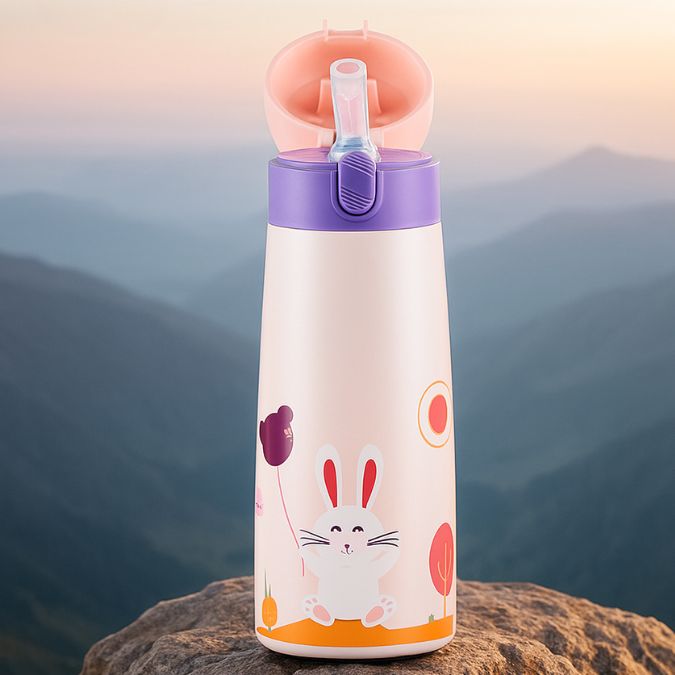 gourde enfant isotherme avec lapin rose
