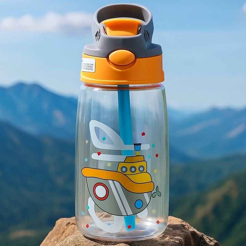 Gourde enfant Paille | HydraKid Colorée Sans BPA 480ml