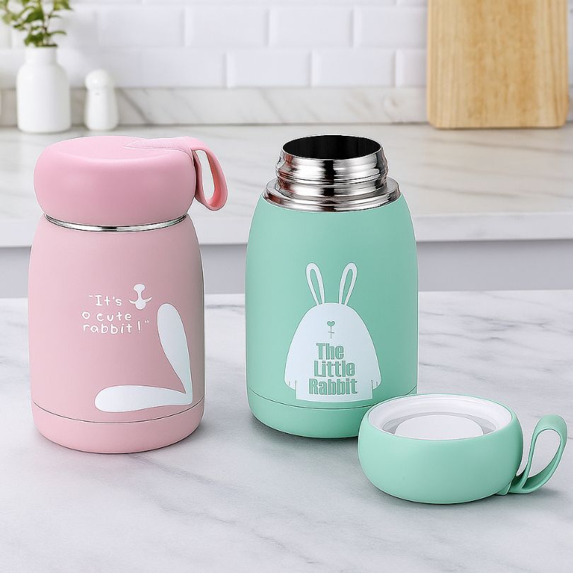 gourde inox enfant avec couvercle vissable anti-fuite