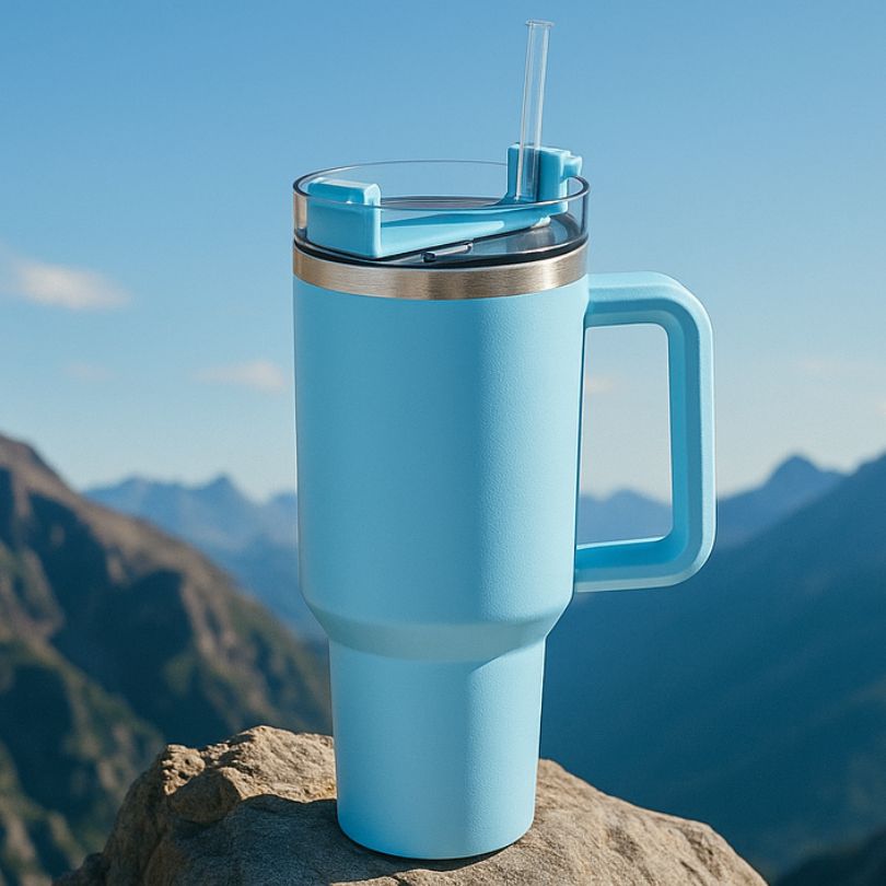 un gourde isotherme 1200 ml bleux poudre en plein air