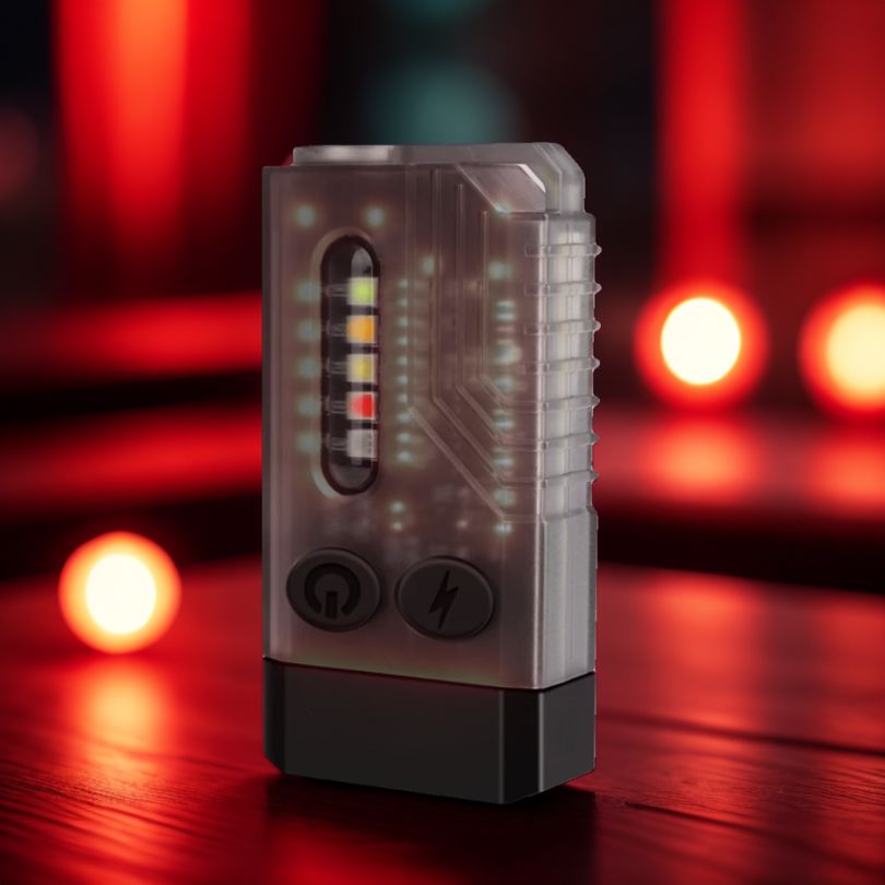 lampe-torche-rechargeable-noir-sur-une-table