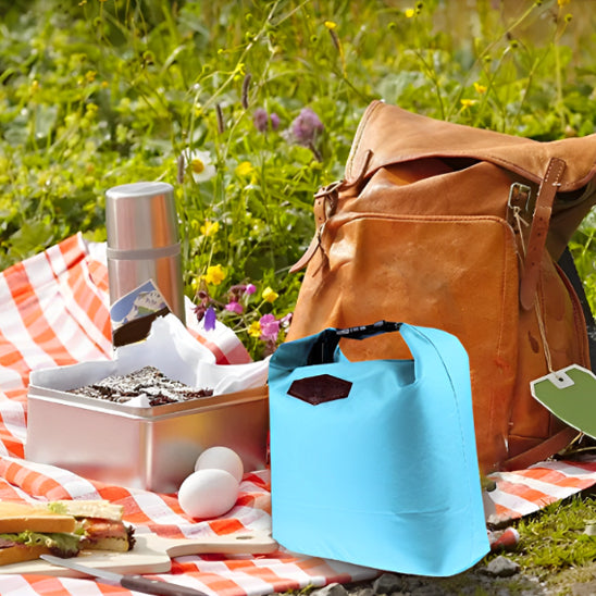 lunch-bag-bleu-sur-un-tapis-de-sol