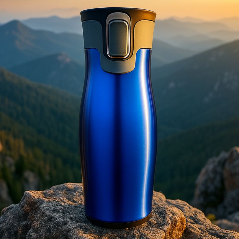 mug isotherme bleu brillant