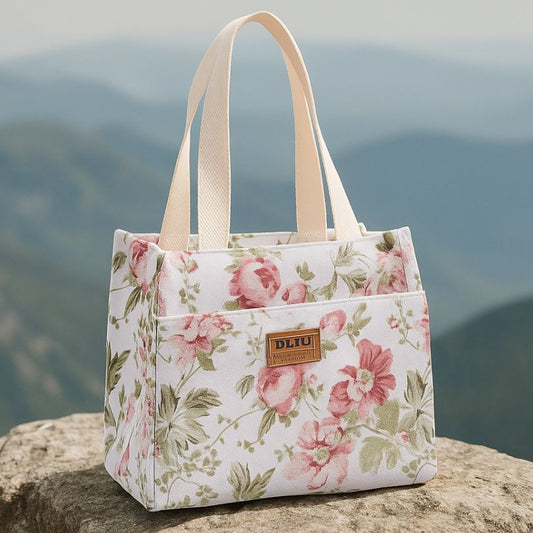 petit sac isotherme avec fleurs roses