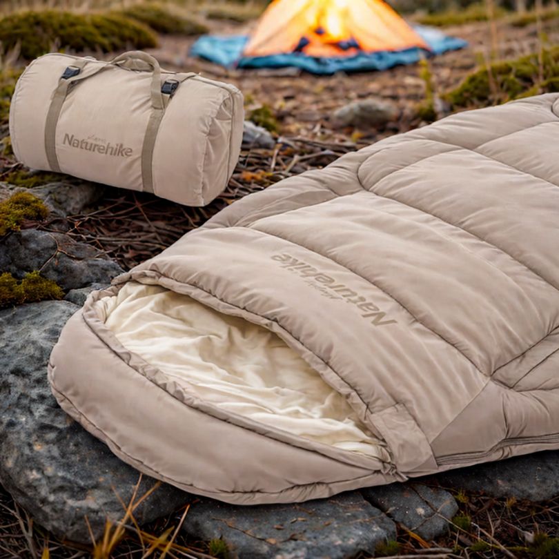 sac-de-couchage-0-degré-pres-de-feu-de-camp