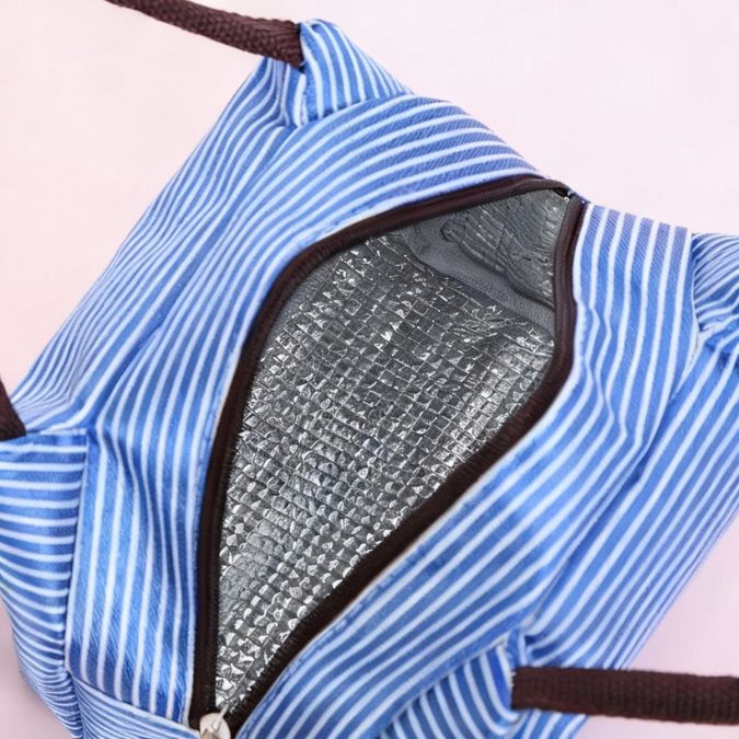 sac gamelle bleu ouvert