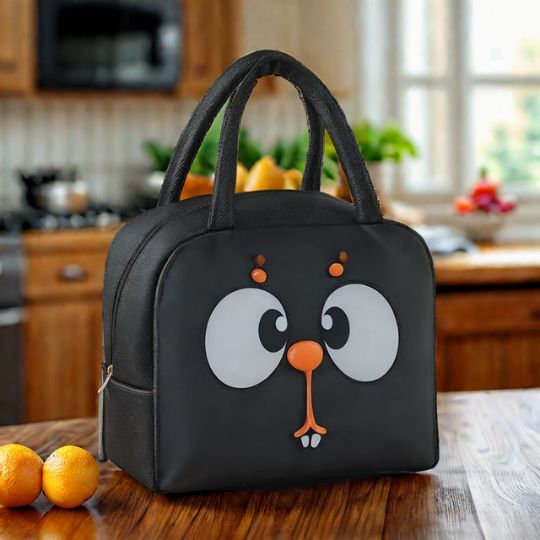 sac-isotherme-enfant-noir-avec-face-de-chat-curieux