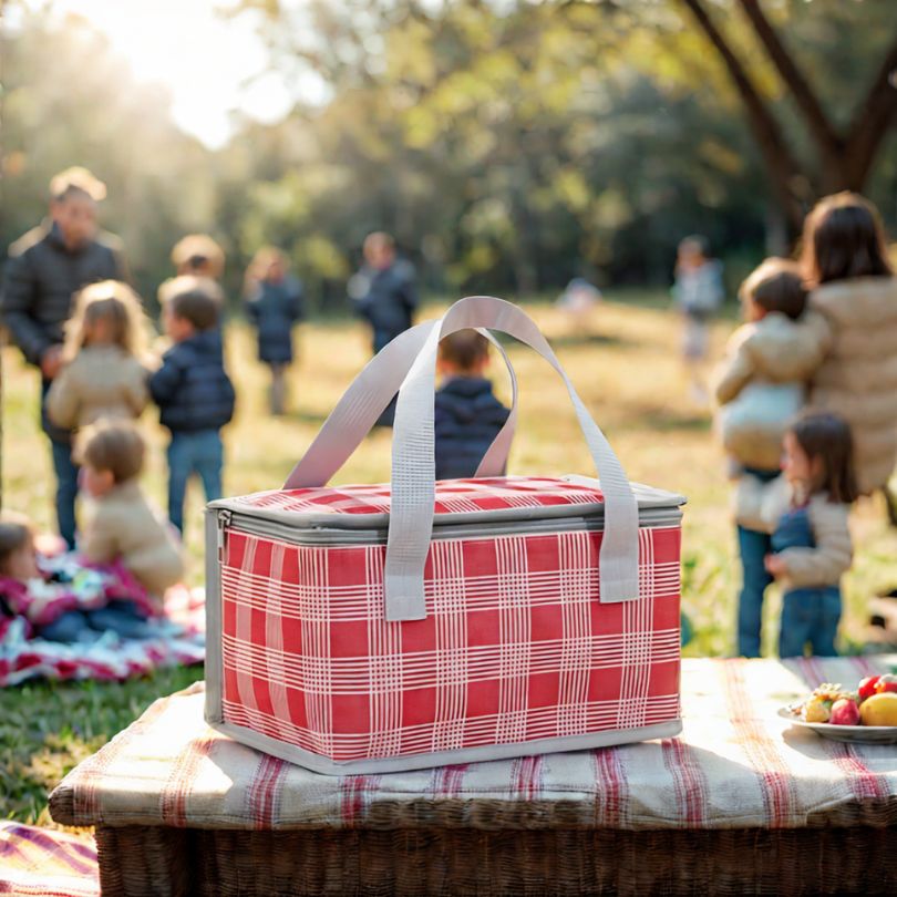 sac-isotherme-rouge-en-camping-avec-jeunes