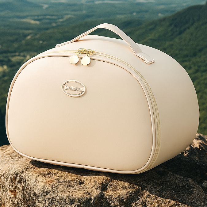 un sac pour gamelle au soleil sur un rocher