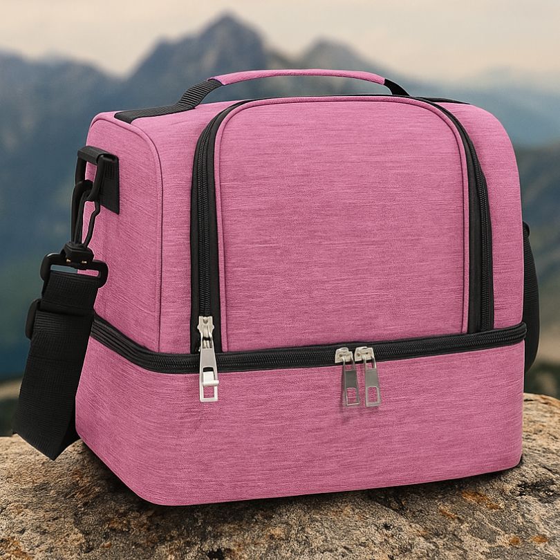 sac thermo rose en extérieur