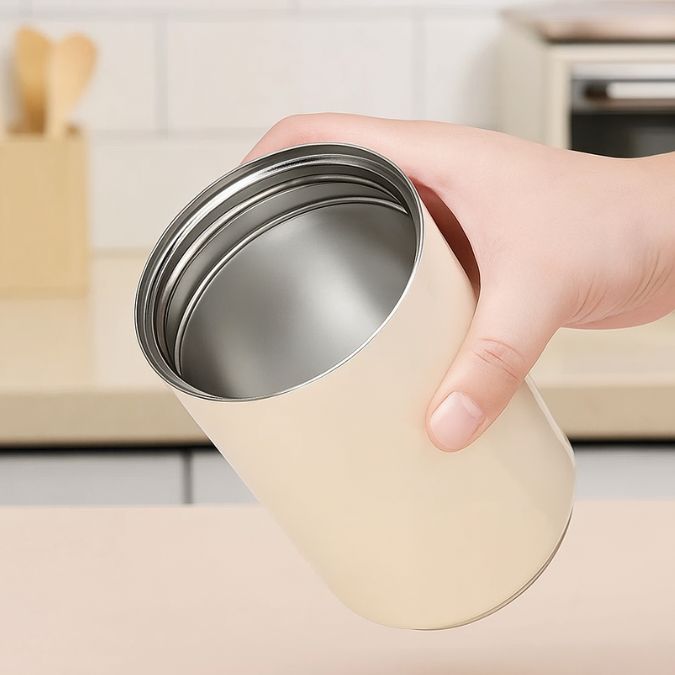 intérieur en acier inoxydable de la tasse isotherme blanche