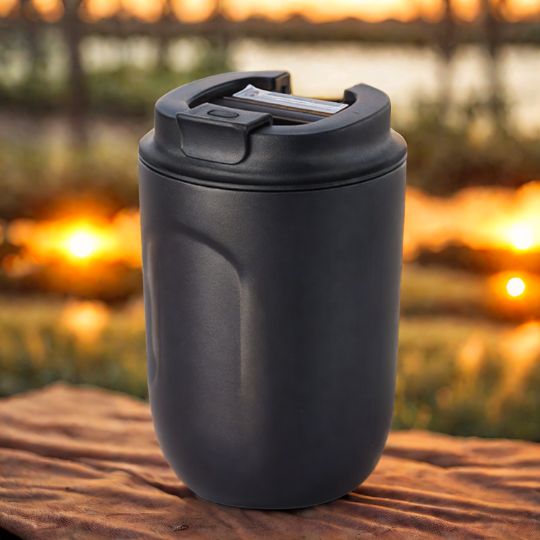 tasse-isotherme-noir-avec-riviere-coucher-de-soleil