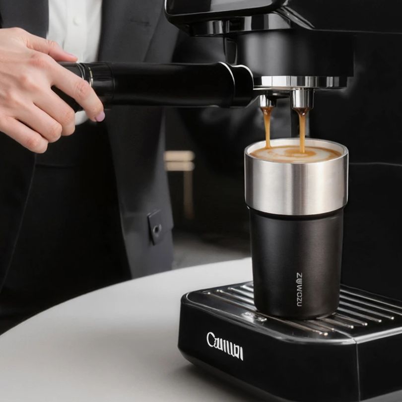 remplissage de thermos cafe