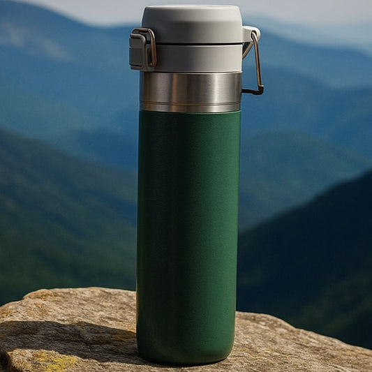 présentation d'un thermos café vert de 800 ml